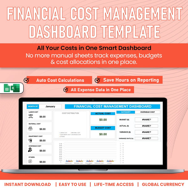 Financial Cost Management Dashbard Template